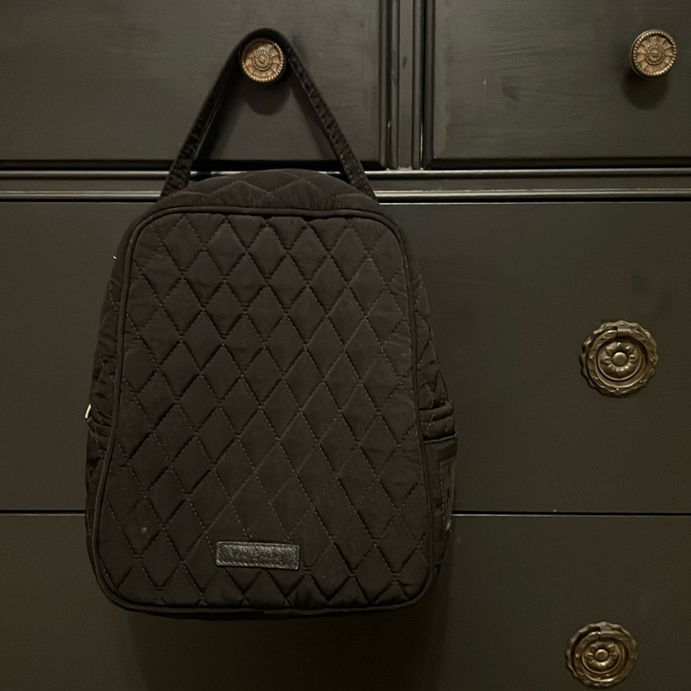 Black quilted Vera Bradley lunch bag